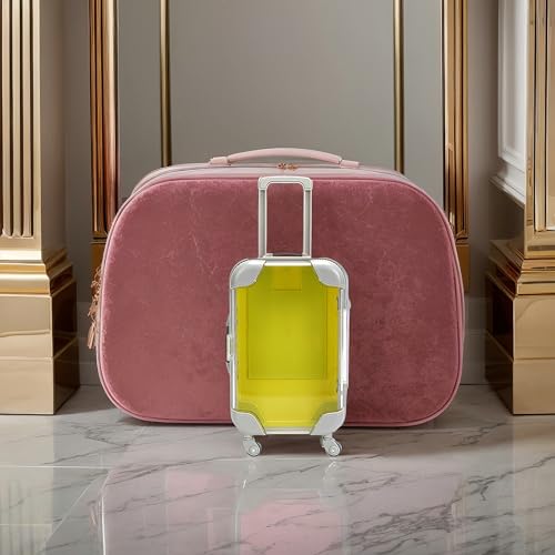 False Eyelash Storage Box, Portable Travel Organizer Mini Luggage False Eyelash Tray Makeup Tool (YELLOW) - color: YELLOW