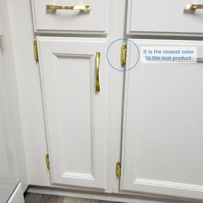 Gold Cabinet Door Hinges 1/2 Inch Overlay (Variable),50 Pack 25 Pairs Flush Face Mount Cupboard Self-Closing Kitchen Cabinet Hinges with Brass Screws - color: Gold, size: 50 PCS(25 Pairs)