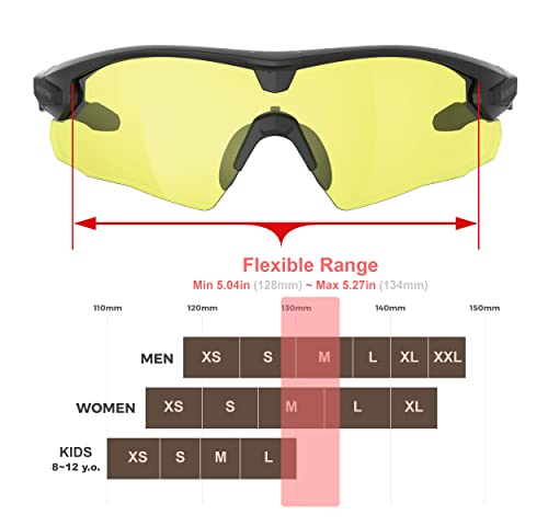 HTS HUNTERSKY Ballistic Tactical Shooting Glasses ANSI Z87+ UV400 Protective Eyewear - color: Yellow
