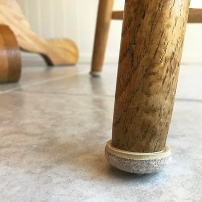 Super Sliders Secure Grip Formed Felt Movers for Furniture to Protect Hard Surfaces, 1.5", Beige (20 Pack)