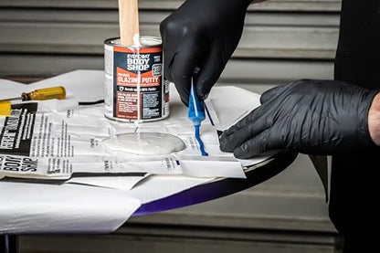 Evercoat Body Shop 105035 Pro-Grade Glazing Putty for Filling Minor Dings, Scratches and Low Spots in Aluminum, Fiberglass & More, Easy Mix Hardener Included 13 Fl Oz. - size: 13 Fl Oz., style: Glazing Putty