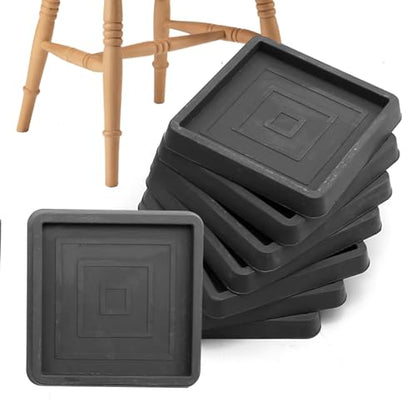 Anxingo 8Pcs 2.5Inch Non-Slip Bed Leg Pads, Rubber Furniture Pad Protector, Furniture Coasters Cups for Hardwood Floors (Black)