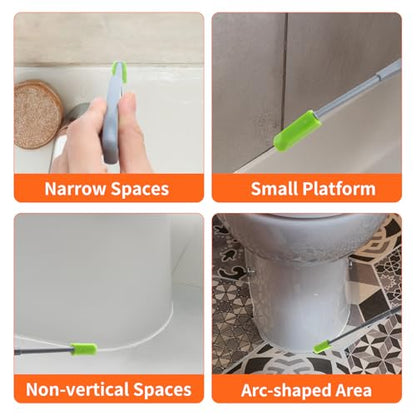 15 PCS Silicone Caulking Tool Kit, Tight Area Sealant Silicone Caulking Finishing Tools, Sealant Finishing Tools for Bathroom, Kitchen, Window, Floor, Sink Joint Caulk Removal