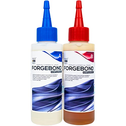 Superclear Forge Bond Knife Handle Epoxy 8 oz Kit, Flexible and Rigid Adhesive for Full and Hidden Tang Knives, High Impact Fracture Resistant, Made in the USA