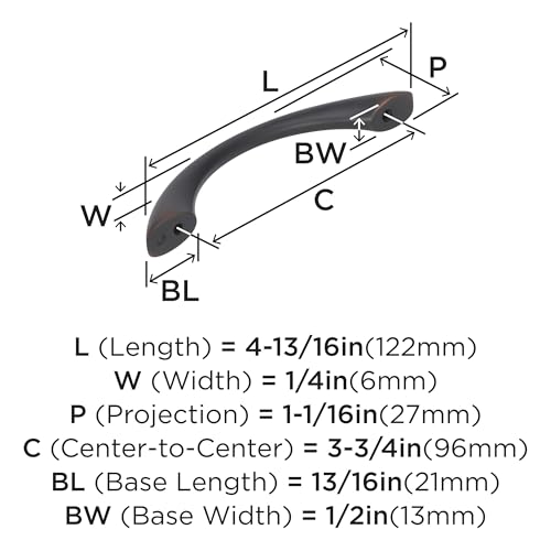 Amerock Vaile 3-3/4 inch (96mm) Center-to-Center Oil-Rubbed Bronze Cabinet Pull - 25 Pack - color: Oil Rubbed Bronze, size: 3-3/4 inch (96mm) Center-to-Center, style: 25 Pack