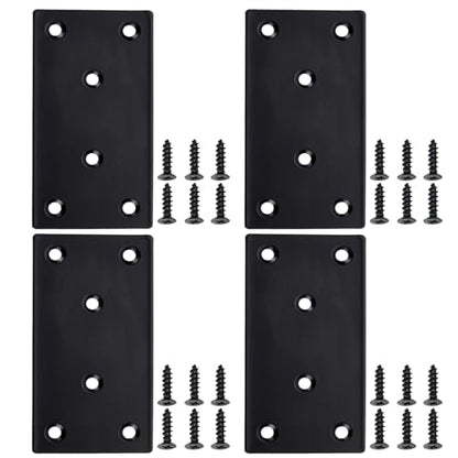 4 PCS Mending Plate Flat Bracket 100x50 mm Heavy Duty Metal Brace Steel Straight Brackets Repair Plate Fixing Bracket for Wood Shelf Cabinet Furniture - size: 4inch