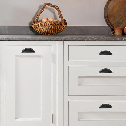 khtumeware 5 Pack 2-1/2" Drawer Pulls Matte Black Cabinet Cup Pulls Kitchen Hardware Cabinet Handles Drawer Handles Knobs 2.5 inch Hole Center - color: Matte Black, size: 2-1/2"(64mm) Hole Center, style: 5-pack