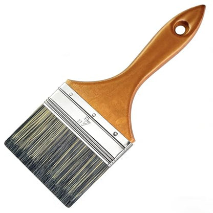 Great Andrew 4" Paint Brush Wood Handle, Large Wide Brush for Painting Walls, Fences, Trim, Home, Interior&Exterior, for All Latex, Oil Paints&Stains, Utility Disposable Brush - size: 1 pcs - 4-inch