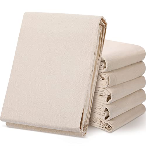 6 Pcs Drop Cloth for Painting, 6 x 9 ft Canvas Drop Cloth Double Stitched Thick Canvas Tarp Heavy Cotton Drop Cloth Painters Blanket for Furniture Floor Protection