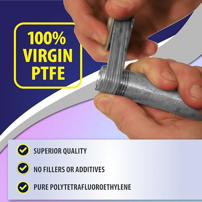 Gasoila Nickel PTFE Thread Seal Tape – Professional-Grade, 1 Inch x 520 Inch, High-Density Thread Tape for Stainless Steel Pipes– Leak-Proof Seal, Non-Toxic - size: 1 Inch x 520 Inch Roll- 1 Pack