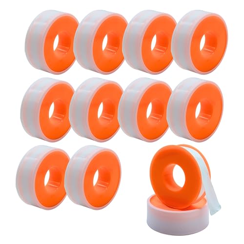 10-Pack PTFE Thread Seal Tape, 0.75 in x 65.5 FT (787 in), 7.08 Mil Extra-Thick Teflon Tape | Leak-Proof, High-Temp 5000 PSI Industrial-Grade Plumbing Tape for Water