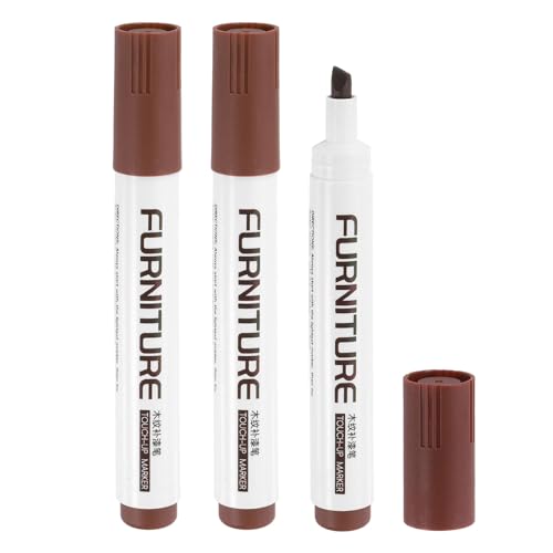 uxcell Furniture Markers Touch Up, 3pcs Furniture Repair Kit Wood Filler Sticks Wood Markers for Scratches Wooden Floor Table Cabinet Laminate Frames, Coffee - color: Coffee