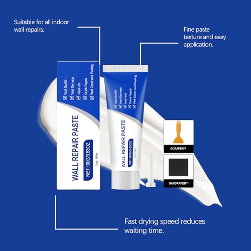 Drywall-Repair Kit, Wall Patchs with Scraper, Multi-Functional Drywall-patchs Pastes for DIY-Home Fix Office-Renovation, Quick Drying