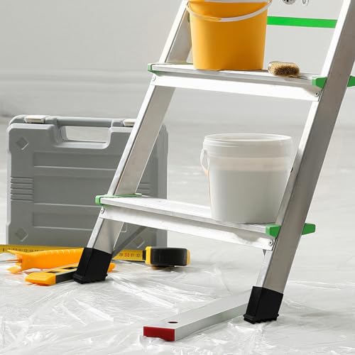STOBOK Step Ladder Foot Mat Herringbone Non-Slip Rubber Ladder Feet Covers Replacement Accessories 2.36 Inch Protective Caps for Folding and Engineering Ladders 4 Pack