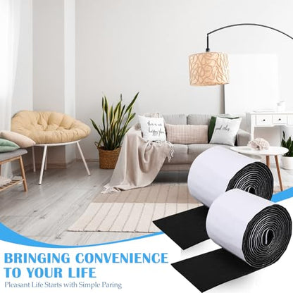 Zonon 4 Rolls 120 Inch Felt Strip with Adhesive Backing Felt Tapes Furniture Strip Rolls Self Stick Heavy Duty Polyester for Protecting Furniture and DIY Adhesive(Black,4 Inch) - color: Black, size: 4 Inch