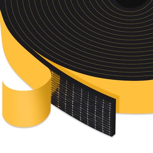 Strong Self Adhesive Foam Weather Stripping, Foam Seal Tape for Doors and Windows, SoundProof Weatherproof Insulation Strips, AC Seal Strip, Anti-Collision, Anti-Bug(1 in x 1/8 in x 33Ft) - size: 1 In x 1/8 In x 33Ft