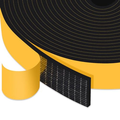 Strong Self Adhesive Foam Weather Stripping, Foam Seal Tape for Doors and Windows, SoundProof Weatherproof Insulation Strips, AC Seal Strip, Anti-Collision, Anti-Bug(1 in x 1/8 in x 33Ft) - size: 1 In x 1/8 In x 33Ft