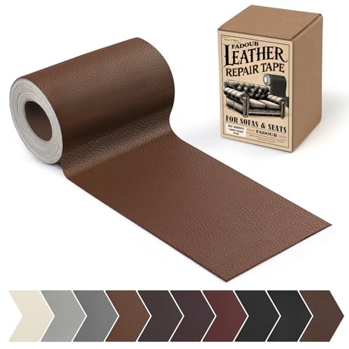 Leather Repair Patch, 3 x 60In Self Adhesive Leather Repair Tape Kit for Furniture, Couch, Sofa, Office, Car Seats, Car Interior, Vinyl Repair Kit (Brown) - color: Brown, size: Litchi Grain 3 x 60 In