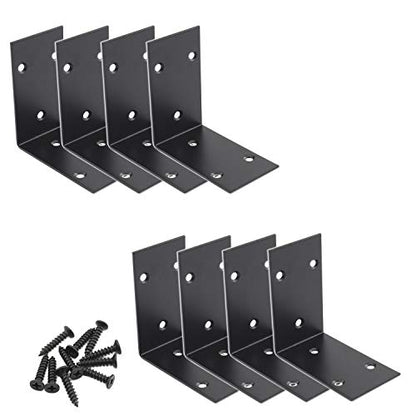 Heavy Duty Stainless Steel Corner Bracket,ULIFESTAR L Shaped Shelf Bracket 90 Degree Corner Brace Large Joint Right Angle L Bracket for Furniture Wood Cabinets Shelves (48x85x85mm) - size: 48*85*85mm