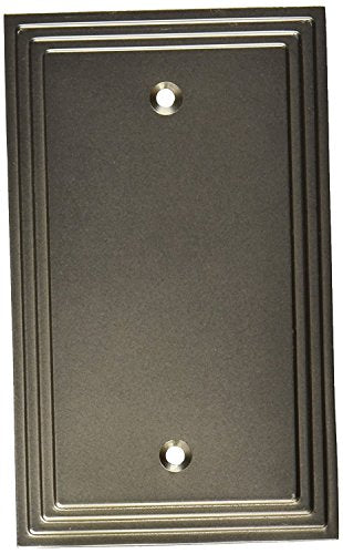 Amerelle Steps Single Blank Cast Metal Wallplate in Satin Nickel - color: Satin Nickel, size: 1 Blank