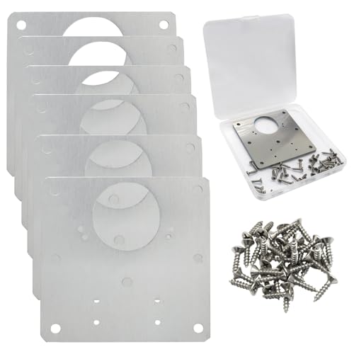Zorfeter 6 Pcs 3.54 x 3.54 Inch Cabinet Hinge Repair Plate, Large Metal Hinge Repair Board Stainless Steel Cabinet Hinges, Fixing Brackets for Kitchen Cupboard Door Locker Cabinet Door - size: Large