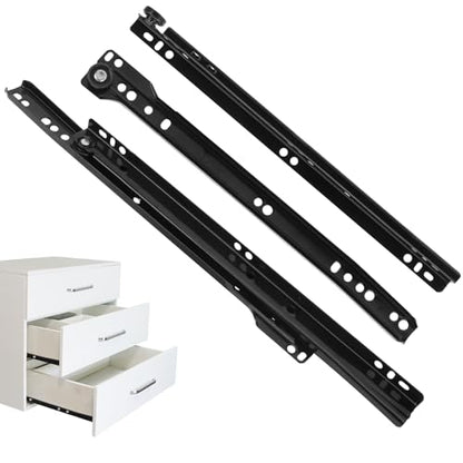 Metal Hardware Bottom Mount Full Extension Ball Bearing Drawer Slides 12 Inch Side Mount File Cabinet Rails Dresser for Smooth Furniture 100 LB Load Capacity Metal Runner Trash Can Kitchen