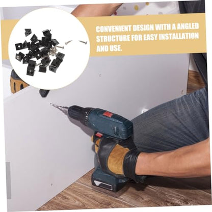 OSALADI 400pcs Repair Kit Angle Brackets Iron Screws for Cabinet Drawer Reinforcement and Repair Corner Brace for Furniture Support