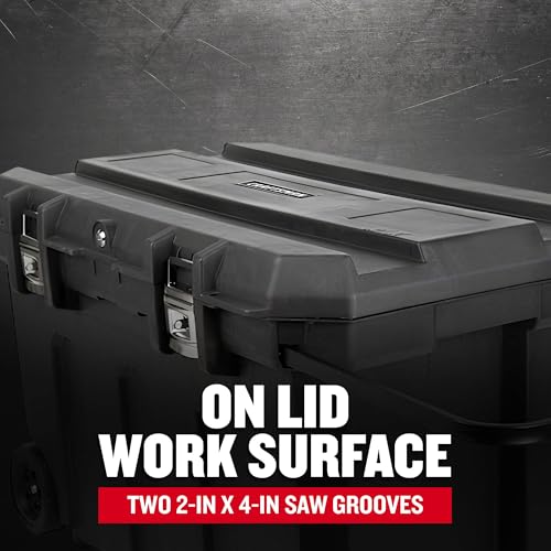 CRAFTSMAN 37-in. Rolling Tool Box with Wheels, Black, Plastic, Lockable (CMST37025) - style: 50 gallon Chest