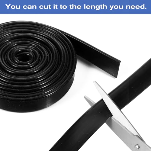 Framed Shower Door Bottom Seal Shower Bottom Waterproof Door Rubber Sweep Trim 118 Inch Black Silicone Waterproof Trim Sweep Replacement Seal for Home Bathroom Showers, Tee Insert Shape