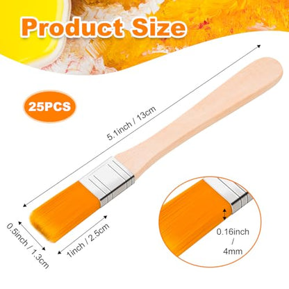 YGAOHF 25 Pcs Small Paint Brushes for Touch Up, Chip Paint Brushes for Walls, 1/2 Inch Trim Painting Brush with Wooden Handle, Cabinets, Fences, Edge Painting Tool