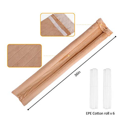 VISEMAN 36 Inch Under Door Stopper-Door Noise Blocker, Double Sided Door Stopper, Machine-Washable - color: Khaki