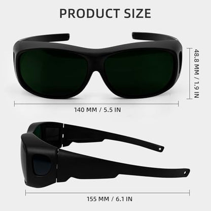 Welding Safety Glasses Wrap-around Safety Welding Lens Anti-scratch Safety Glasses UV Protection Protective Glasses ANSI/ISEA & MCEPS Compliant, IR Shade 5