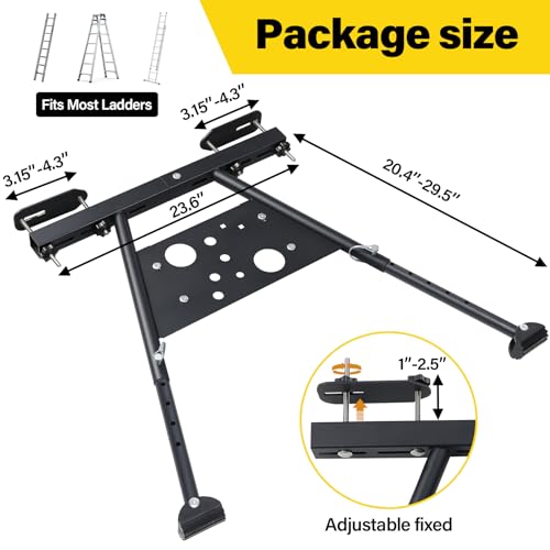 Ladder Stabilizer, Ladder Stabilizer for Roof, Wall Ladder Standoff Premium Steel, Adjustable Leg 20.4-29.5" Ladder Stabilizer withstands 300 LBS Weight Rating