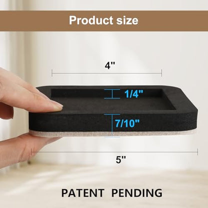 Upgraded Felt Furniture Sliders for Hardwood Floors - 4 PCS 5" Heavy Duty Furniture Movers Sliders with Unique Groove Design, Easily and Safely Move Any Item - size: 5 inch 4 PCS (Upgrade)