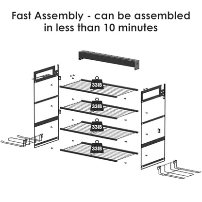 CCCEI Garage Tools Storage with Charging Station. Power Tool Battery Organizer Utility Shelf with Power Strip. 4 Drills Holder Wall Mount Rack, Black 4 Layer. - size: Small, style: 4 Layer