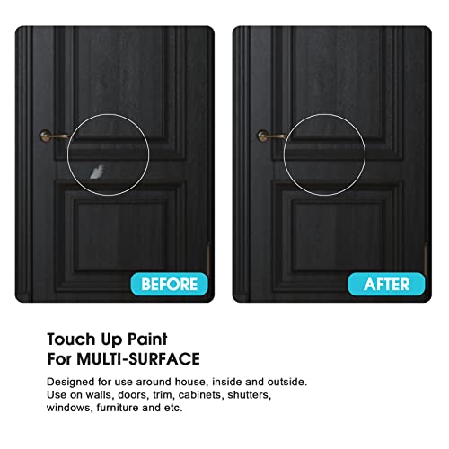 NADAMOO Black Multi Surface Touch Up Paint, Interior and Exterior House Appliance Paint for Cabinet, Wall, Door, Furniture, Windows, Shutter and Trim