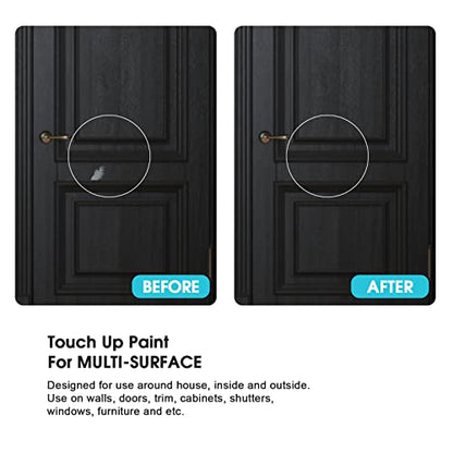 NADAMOO Black Multi Surface Touch Up Paint, Interior and Exterior House Appliance Paint for Cabinet, Wall, Door, Furniture, Windows, Shutter and Trim