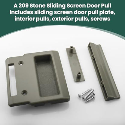 Stone Screen Hardware kit for Andersen Doors,Stone Sliding Screen Door Pull for Andersen A-Series Gliding and Hinged Patio Doors, Frenchwood Narroline, Perma-Shield(1982 to Present)