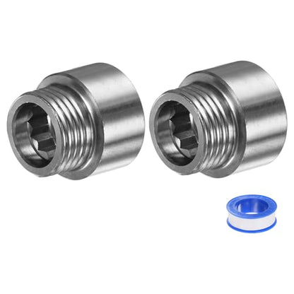 M METERXITY Shower Head Extension Arm, Stainless Steel G1/2 Male to Female Extension Pipe Fitting Adapter with PTFE Thread Seal Tape for Shower/Faucet, Pipe Plumbing Coupler 1"/25mm 2-Pack - size: 1"/25mm