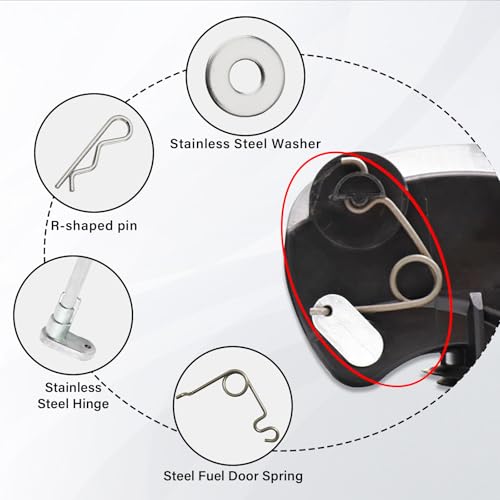 Fuel Door Hinge Pin with Gas Door Spring, for 2015-2024 F150 Loose Gas Cap Permanent Repair Fix (15-24 Spring+Hinge) - size: 15-24 Spring+hinge