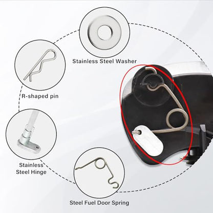Fuel Door Hinge Pin with Gas Door Spring, for 2015-2024 F150 Loose Gas Cap Permanent Repair Fix (15-24 Spring+Hinge) - size: 15-24 Spring+hinge