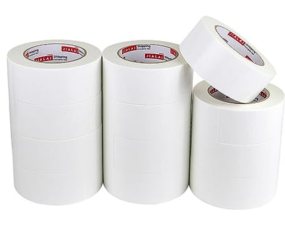 JIALAI HOME White Duct Tape Heavy Duty, 12 Roll Multi Pack, 30 Yards x 2 Inch, 9 Mil Strong, Flexible, Waterproof and Tear by Hand - for Home Use, Do-It-Yourself Projects and Repairs - color: White