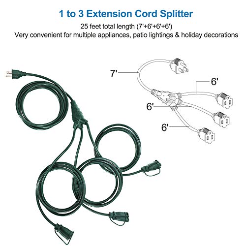 DEWENWILS 25 Ft Outdoor Extension Cord