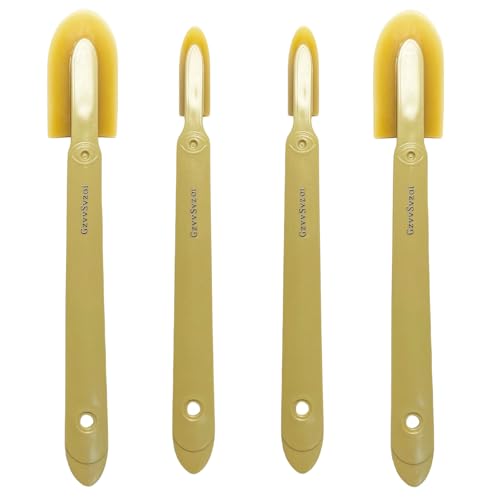 Extended Reach Grout Caulking Tool, 4pcs Rubber Caulk Finishing Tool with Ergonomic Grip for Bathroom, Kitchen Tile Gaps and Hard-to-Reach Areas - size: 4pcs