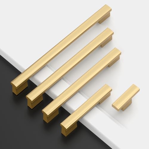 Asidrama 10 Pack Champagne Bronze Kitchen Cabinet Knobs for Dresser Drawers - Zinc Hardware - color: Champagne Bronze, style: 10 Pack