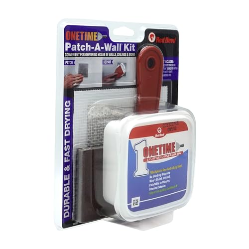 Red Devil 0549 ONETIME Lightweight Spackling Patch-A-Wall Kit, 1/2 Pint, Made in USA - size: Pack of 6, style: Kit