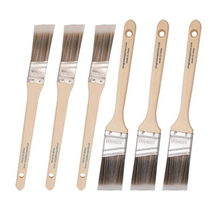 Vermeer Paint Brushes 6-Pack Angle Brushes in Assorted Sizes for All Latex and Oil Paints & Stains - Home Improvement - Interior & Exterior Use