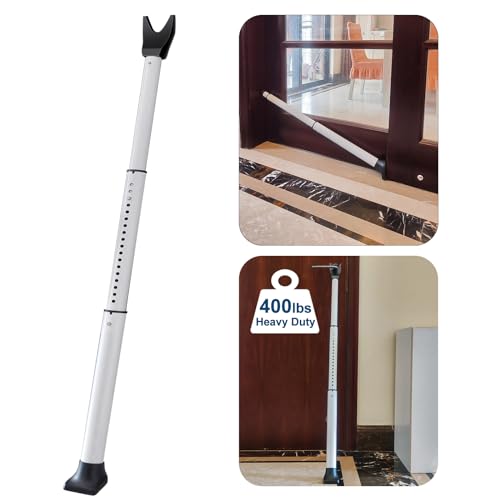 Rerishom Door Security Bar, Door Stoppers Security bar,Heavy Duty Door Lock Security Door Jammer Door Stopper for Apartment, Hotel Room,Screen Door Hardware, 1 Pack - color: White, size: 1 Pack