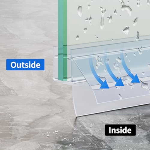 Yecaye 3 Pack 39" Frameless Shower Door Bottom Seal, 3/8" (10mm) Glass Seal Strip, Shower Door Sweep with Drip Rail, Stop Leaks and Create a Water Barrier - style: New Bottom-3/8"x39"