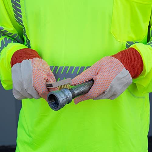 Cordova Weight Gloves, Cotton Canvas, Hi-Vis PVC Dots, Knit Wrist, Large, 12-Pack - style: Medium Weight